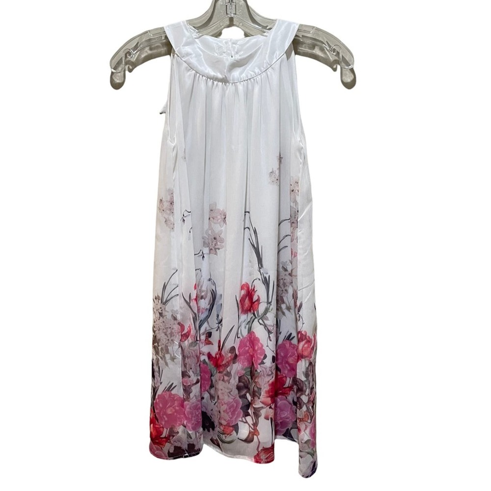 Byblos Floral Swing Dress White and Pink Girl’s Size 10